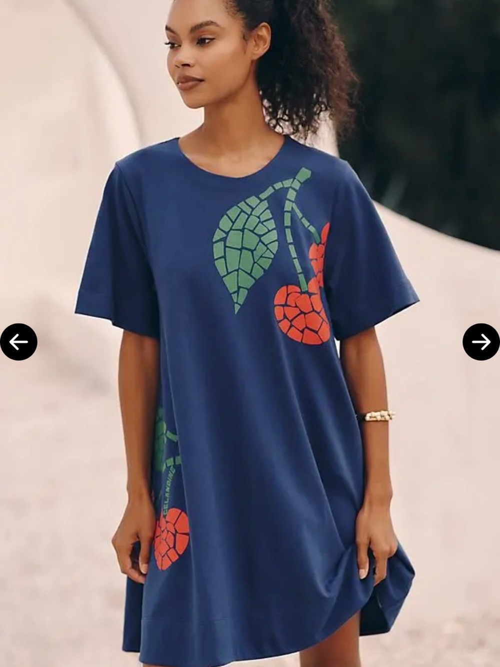Celandine Women’s Navy Cherry Graphic Dress